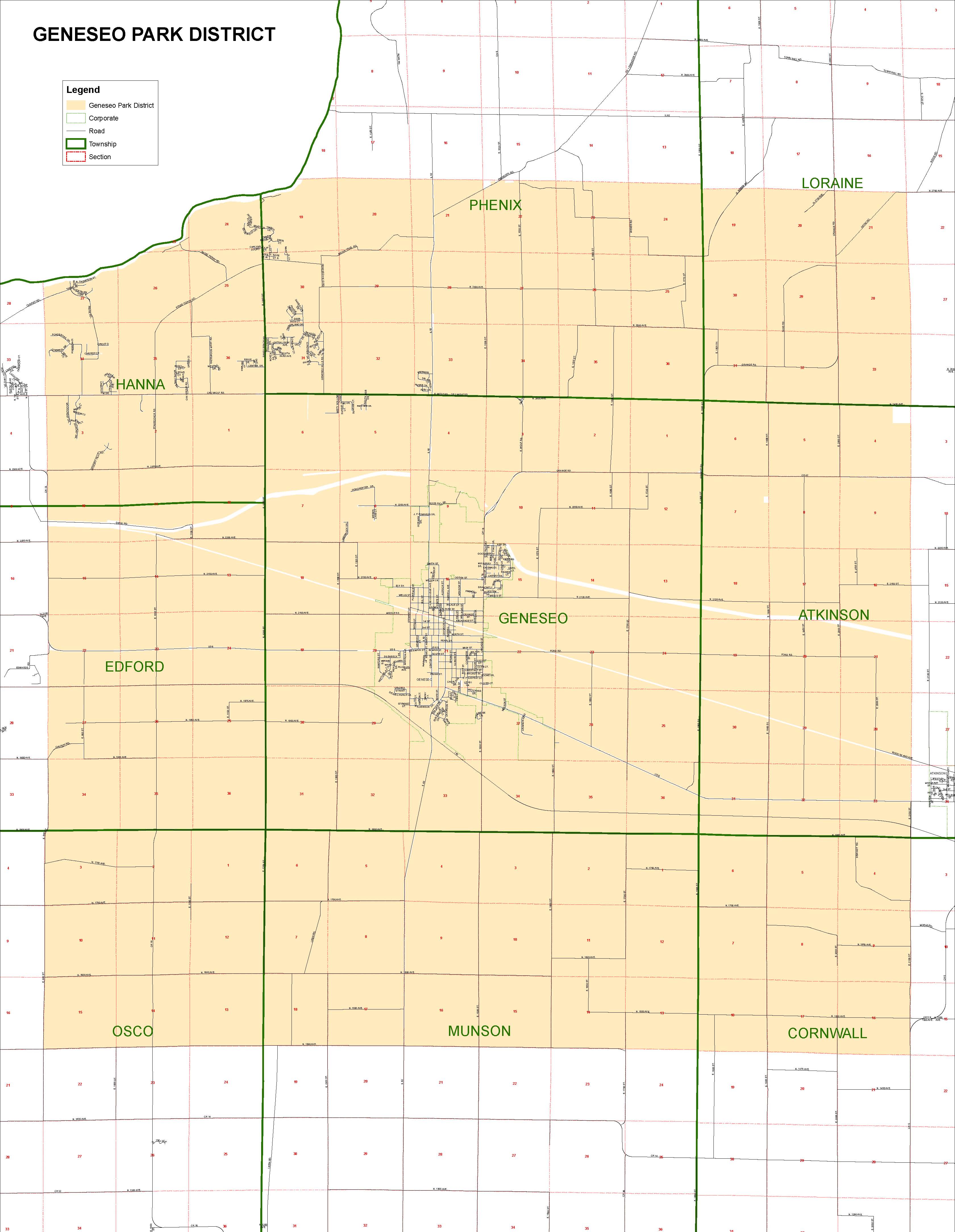 Geneseo Park District Boundary Map 2011 